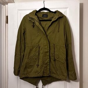Love Tree Olive Utility Jacket with Hood